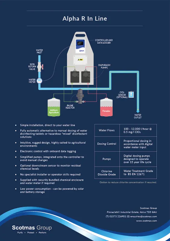 Alpha R In-Line Chlorine Dioxide Generator - Scotmas