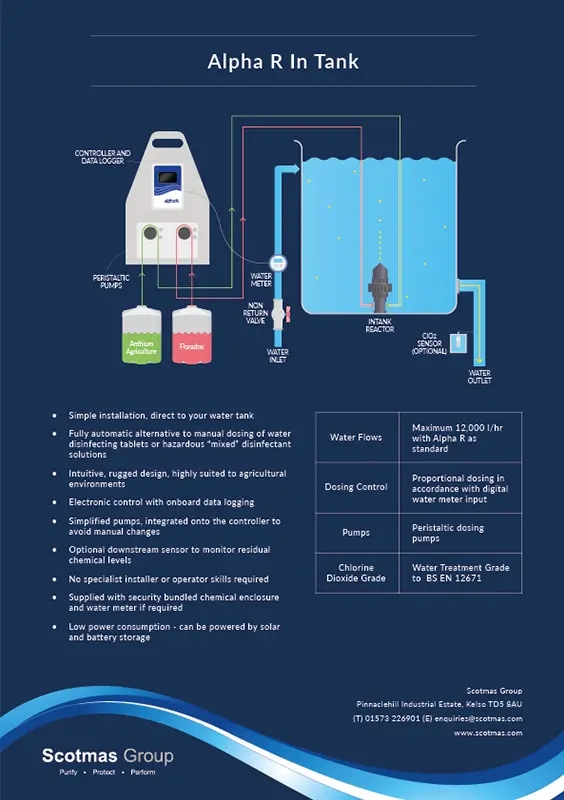 Alpha R In-Tank Chlorine Dioxide Generator - Scotmas