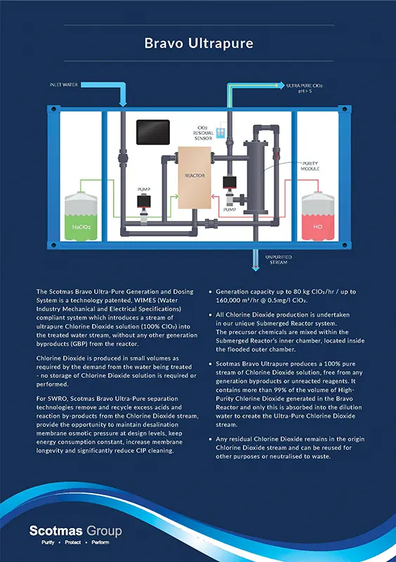 Scotmas Bravo Ultra-Pure Chlorine Dioxide Generator.