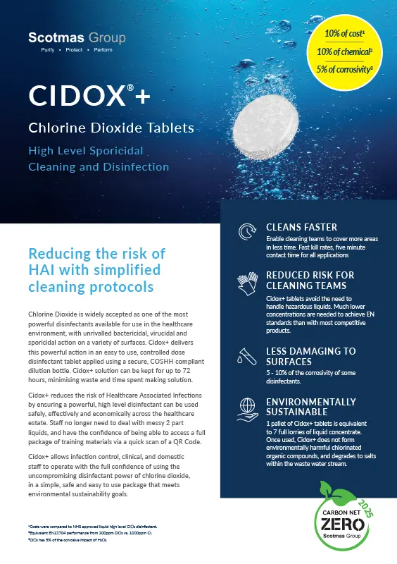 Cidox+ Chlorine Dioxide Disinfection Tablets - Scotmas.