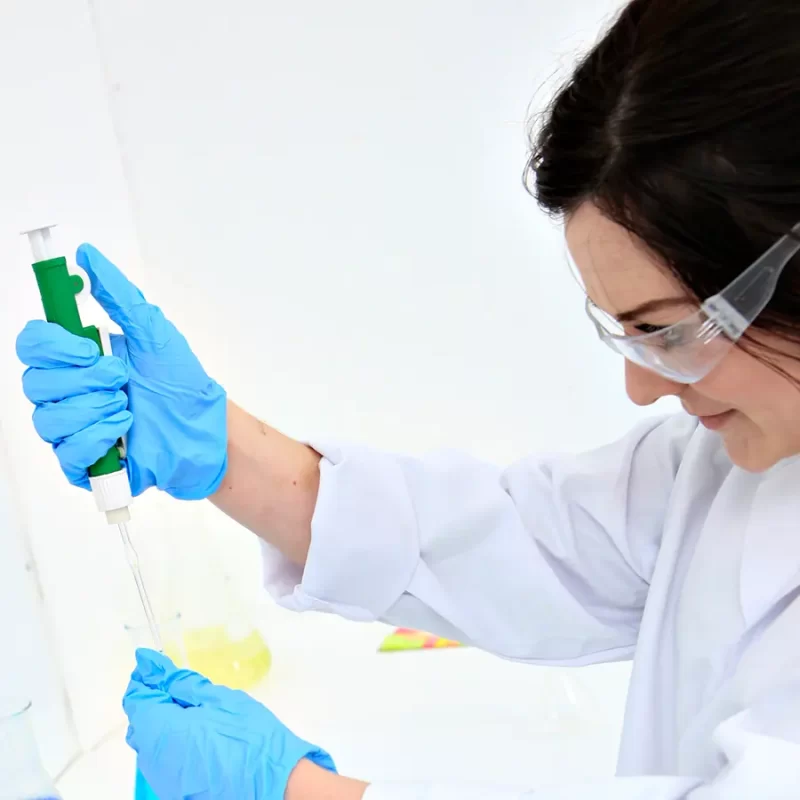 Chemist working in lab. Scotmas - Chlorine Dioxide Specialist.