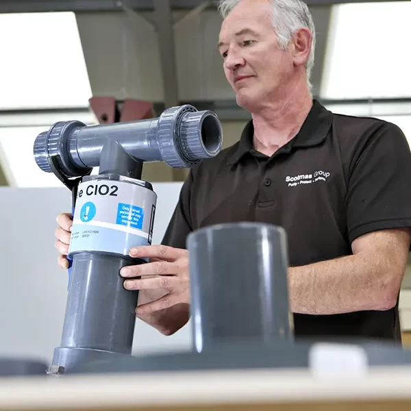 Chlorine Dioxide reactor being constructed. Scotmas - Chlorine Dioxide Specialist.