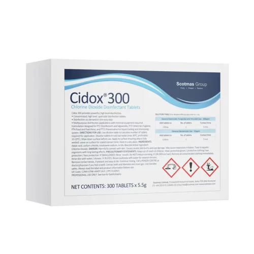 Cidox+ 300 Chlorine Dioxide Disinfection Tablets - Scotmas.