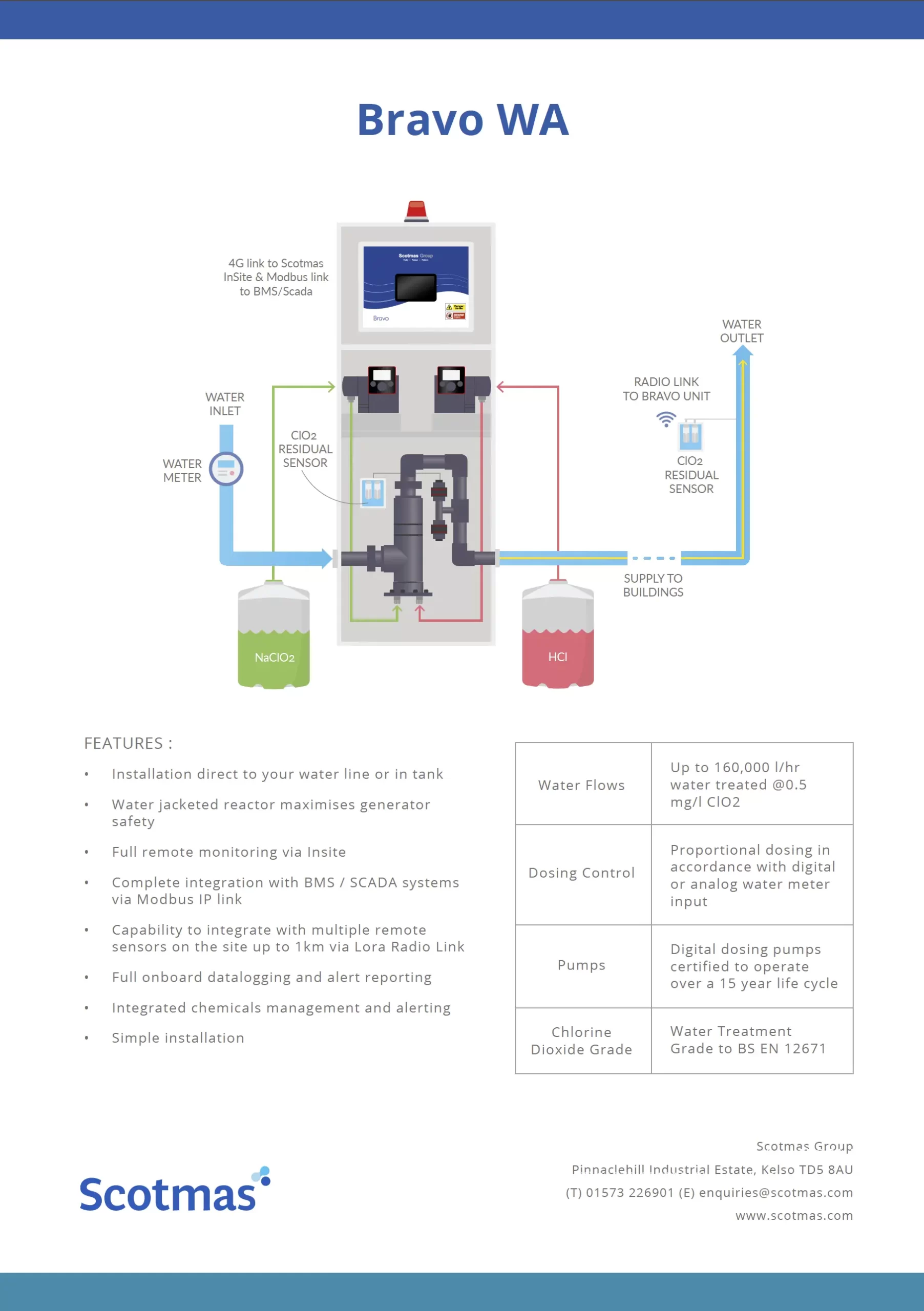 Bravo WA Chlorine Dioxide Generator Scotmas