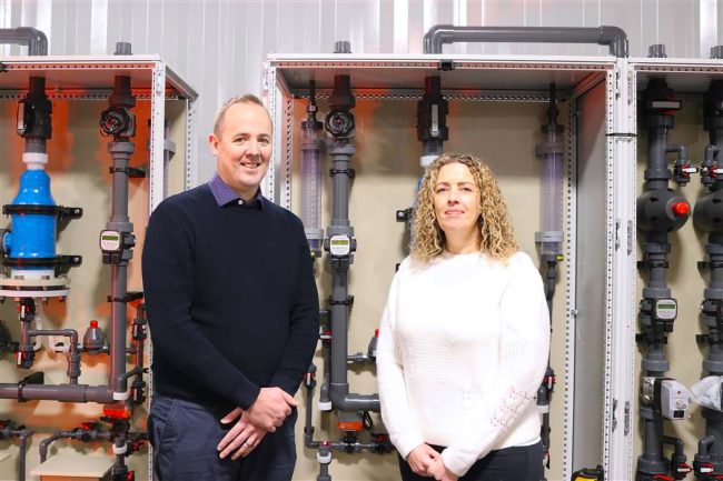 Image Two Scotmas CEO, Alistair Cameron, and Commercial Director, Nicola Cameron, are proud of Scotmas’ advanced water disinfection equipment.
