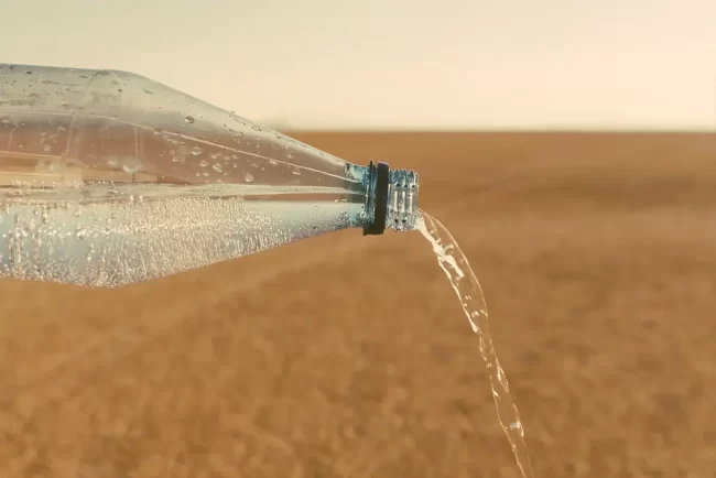 Water Bottle on a Desert